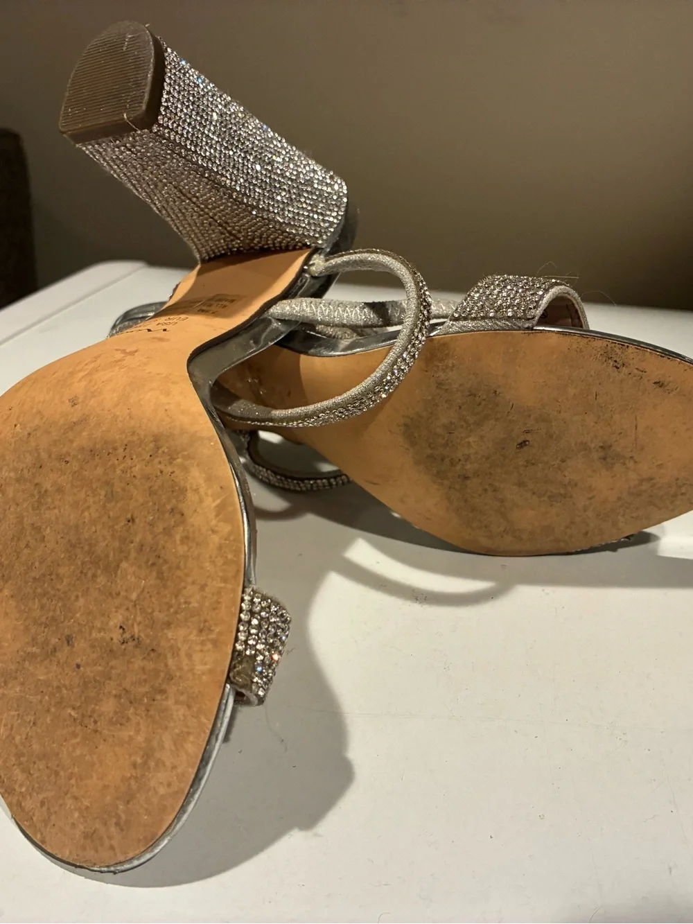 Nina Silver Rhinestone Strappy Heeled Sandals